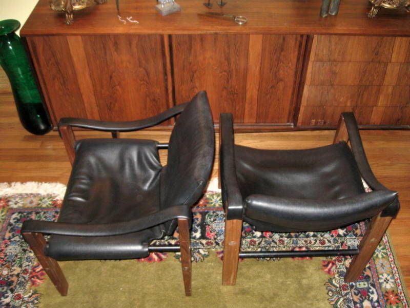 Maurice Burke Arkana Safari Sling Chairs Black Wood Metal Scotland Mid