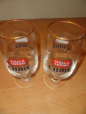 JOB LOT OF 2 STELLA ARTOIS CIDRE GLASSES