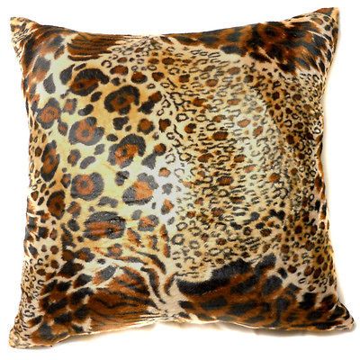 EF16 Faux Fur Brown Black Tiger Skin Print Cushion Cover/Pillow Case