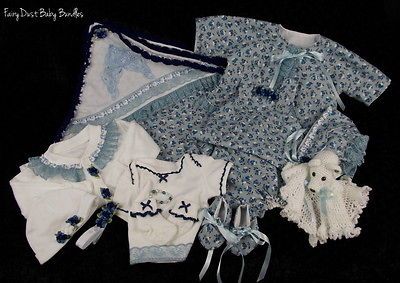 Very Pretty Vintage Style 12 piece Reborn Baby Girl Layette WINTER