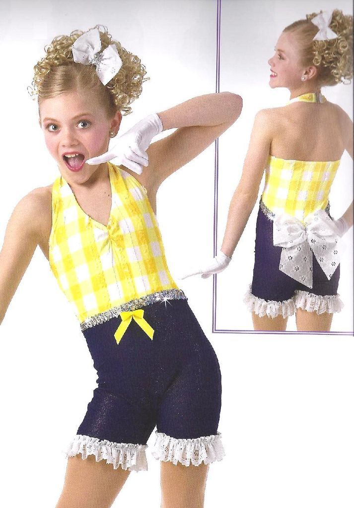 PICNIC POLKA Denim Sparkle Tap Jazz Dance Costume Country Girl AS,AM