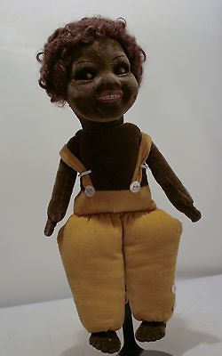 1920s Velvet African American Norah Wellings Doll w Glass Eyes 11