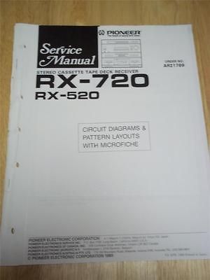 Pioneer Service Manual~RX 720 Cassette Deck Receiver~Origi nal~w/fiche