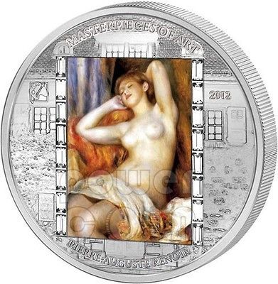 RENOIR Pierre Auguste The Sleeping Bather 3 Oz Silver Coin 20$ Cook