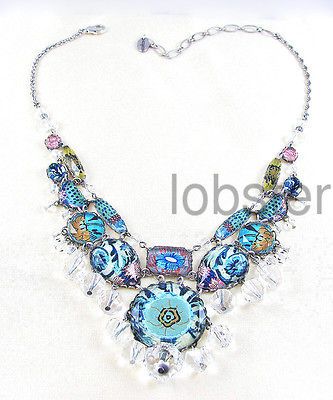 AYALA BAR RADIANCE BLUE ICE GLACIER LAKE CRYSTAL DANGLES SILVER