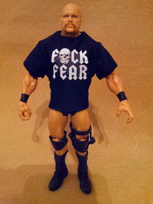 STONE COLD STEVE AUSTIN HERITAGE 1 WMX7 wwe MATTEL with F*CK FEAR