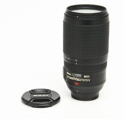 NIKON ED AF S NIKKOR 70 300MM F/4.5 5.6G ED VR ZOOM LENS W/ CAPS   NO