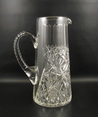 Antique Baccarat Cut Crystal Pitcher~Cut Star c1900 1920 ()