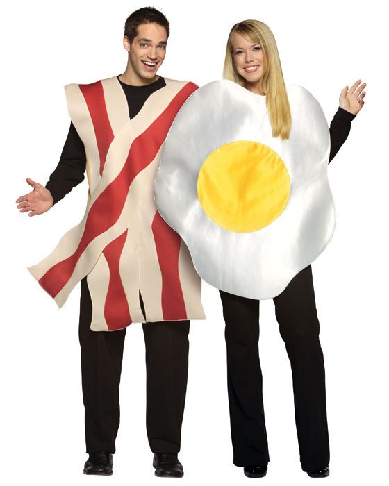 ADULT BACON & EGG DRESSING UP FOOD COSTUME (STANDARD) FANCY DRESS