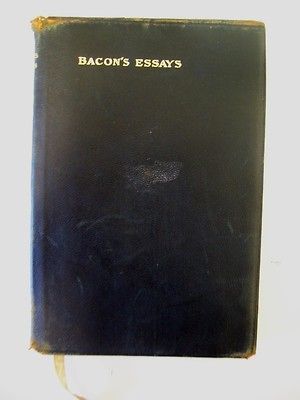 ANTIQUE BACONS ESSAYS & WISDOM OF ANCIENTS   PREFACE   GILT LEATHER