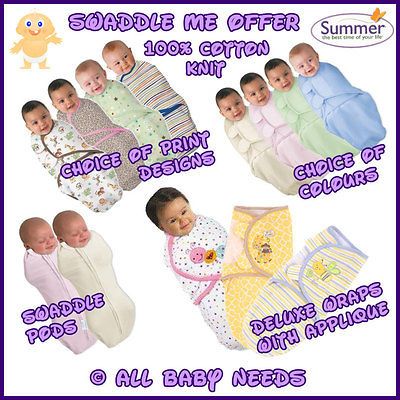 Baby Swaddle Wrap Swaddling Blanket, Choice of Colours / Designs