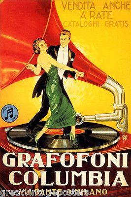 GRAFOFONI COLUMBIA GRAMOPHONE DANCE MUSIC ITALY CAPPIELLO VINTAGE