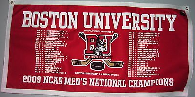 Boston U Terriers BU Hockey 2009 National Champions Banner