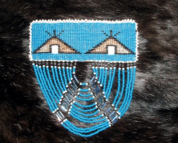 Lg Barrette Native American Indian Beadwork Fringed #46