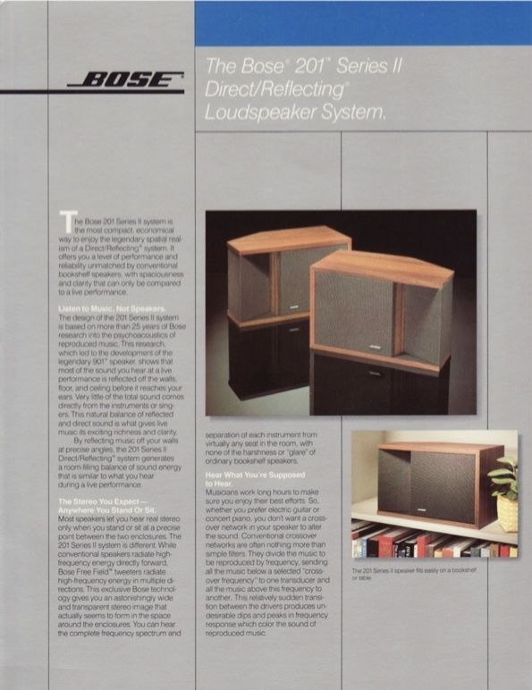 Bose 201 Series II Loudspeaker System Brochure