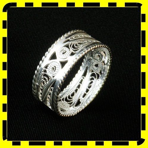 BARGAIN FILIGREE Sterling Silver 925 Band Ring Handcrafted in Malta