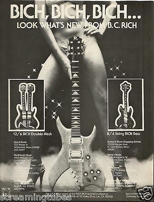 RICH 12/6 BICH DOUBLE NECK & 8/4 STRING BICH BASS GUITAR PRINT AD