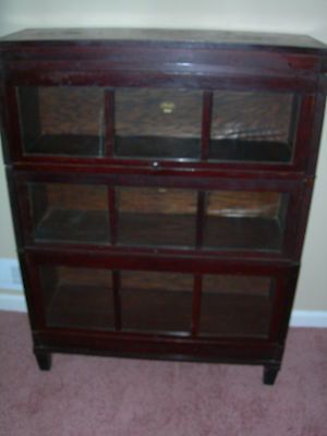 Antique Vintage Macey Barrister Bookcase 3 Sectional Top & Base