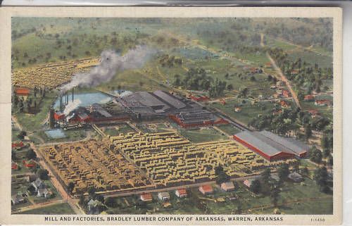 MILL & FACTORIES, BRADLEY LUMBER CO. WARREN AR POSTCARD