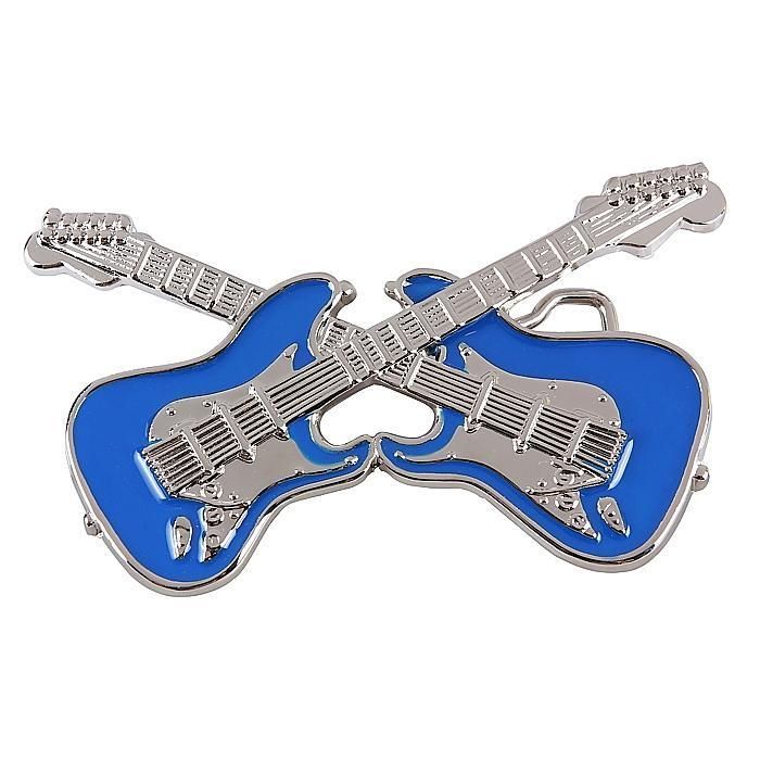 Brand New Musical Blue Bass Guitar Belt Buckle with Free PU Belt UK