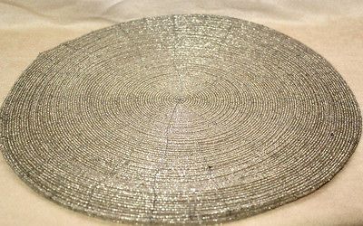 SET OF 6 BEADED 14 PLACEMAT CHARGERS