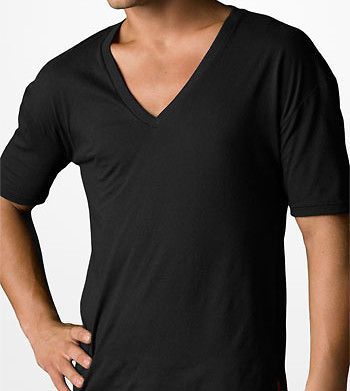 SIZE LARGE V NECK T SHIRTS BLACK BY GEOFFREY BEENE 3 SHIRTS BLACK NWT