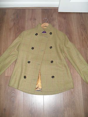 BEAVER OF BOLTON LADIES COAT JACKET 12 14 WOOL MONSOON ZARA TARTAN