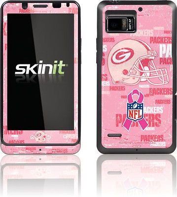 Skinit Green Bay Packers Breast Cancer Awarene Skin for Motorola Droid