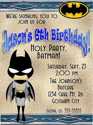 Gotham City Super Hero Batman Robin Birthday Invitation on PopScreen