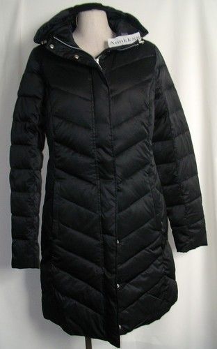 NWT 2012 Eddie Bauer Essential 550 FP Down Parka Hooded Black/Light