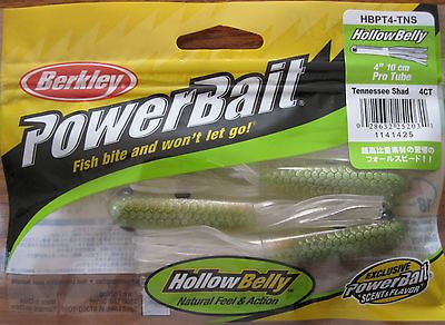 BERKLEY POWERBAIT 4Hollow Belly Pro Tube (4/bag)   Tennessee Shad