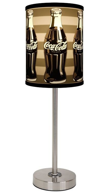 Lamp In A Box Coca Cola Black & White Shade Table Lamp w/ Choice Of 3