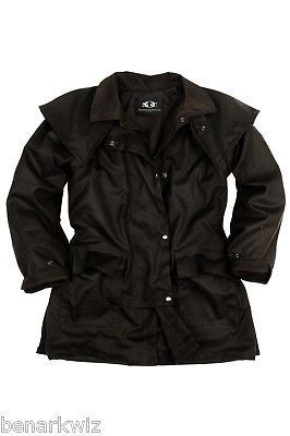 Kakadu Mens Work Horse Jacket oilskin canvas black classic drover