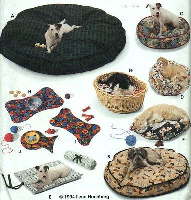 PATTERN 9065 OOP DOG CAT PET BEDS, PILLOW, PLACE MATS, ROLL UP MAT