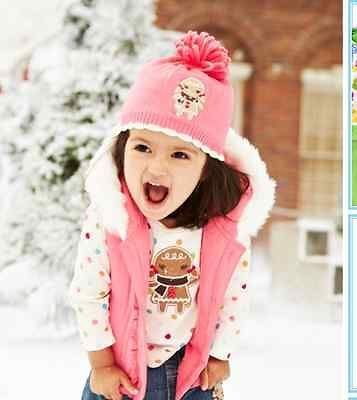 WINTER CHEER gingerbread girl sweater beenie cap hat 2t 3t NWT tassel