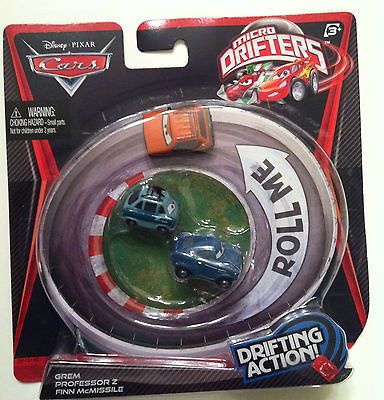 DISNEY PIXAR CARS 2 MICRO DRIFTERS PROFESSOR Z, GREM & FINN McMISSILE