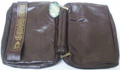 Bible Book Burgundy Case Leather Cover Holder Carrier   MEDIUM
