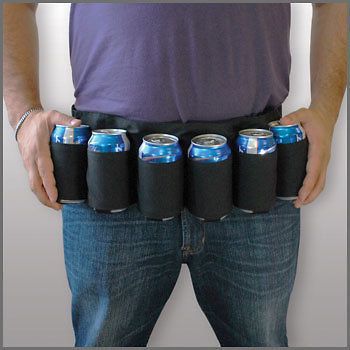 BEER BELT Redneck Can Holster Beer & Soda 6 Pack Holder Cans Party