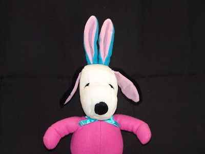 BIG SNOOPY PLUSH PINK EASTER BUNNY RABBIT PAJAMA DOG