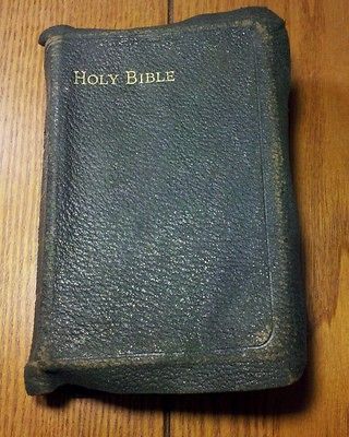 Holy Bible   Black Leather Cover   American Bible Society   Good