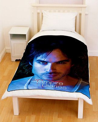 Vampire Diaries Damon Salvatore Ian Somerhalder Throw Fleece Blanket