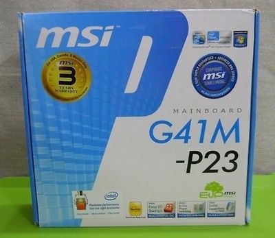 MSI G41M P23 LGA775 Intel G41+ICH7 DDR3 1333 microATX mATX Core2Quad