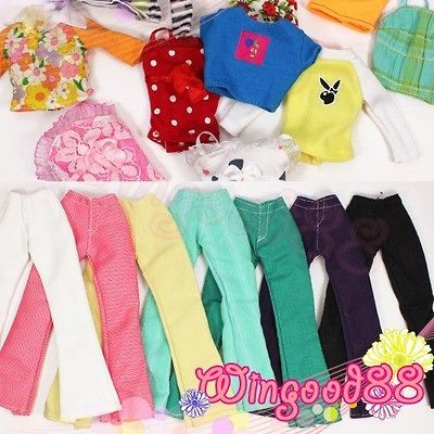 Handmade Mixed Styles 5 Clothes 5 Trousers 10 Shoes Outfits Set For