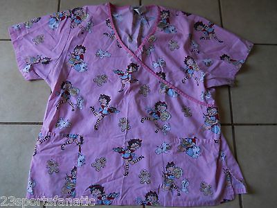 BETTY BOOP BAKING WOMENS SCRUB TOP SIZE 2X