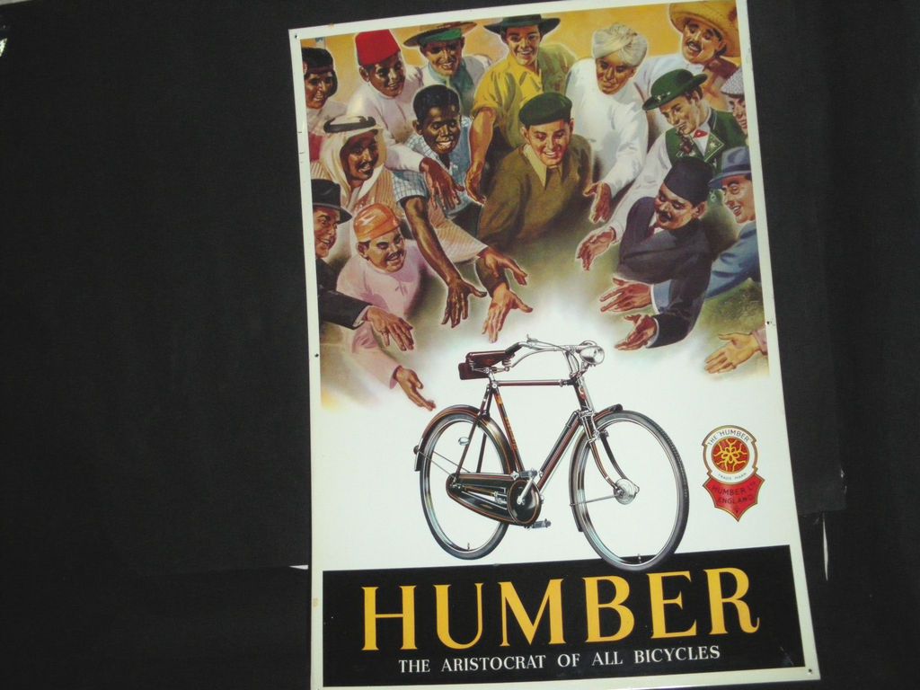 Original Vintage Raleigh HUMBER Bicycle Sign 28 advertising shop NOS