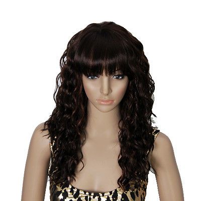 100% HUMAN TIED KANEKALON SYNETHIC LONG WAVY HAIR WIGS CHEAP SALE WM38