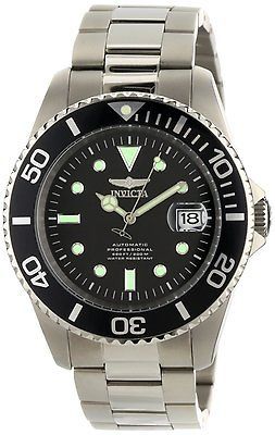 New* Invicta Mens Pro Diver Automatic Black Dial Titanium Watch 0420