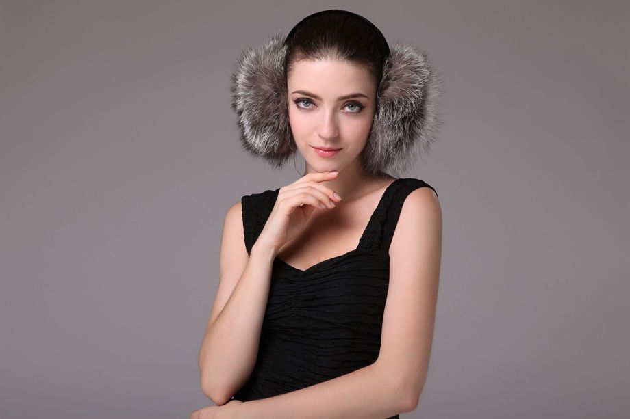 0002 winter 9 color genuine Fox fur Earmuffs ear cover cap warmer