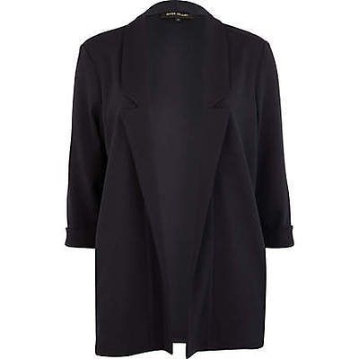 Daisy Bou River Island Navy Blue Ponte 3/4 sleeve Blazer Jacket TOWIE