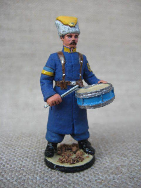 54mm Ukrainian Blue Coat Regiment DRUMMER Cossack 1918 1920